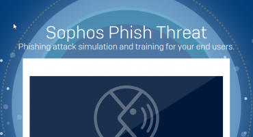 Animated Computer Screen showing the Sophos Phish Threat logo