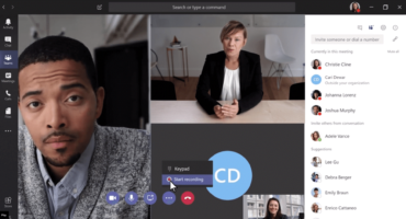 Mutliple people in a Microsoft teams video conference call